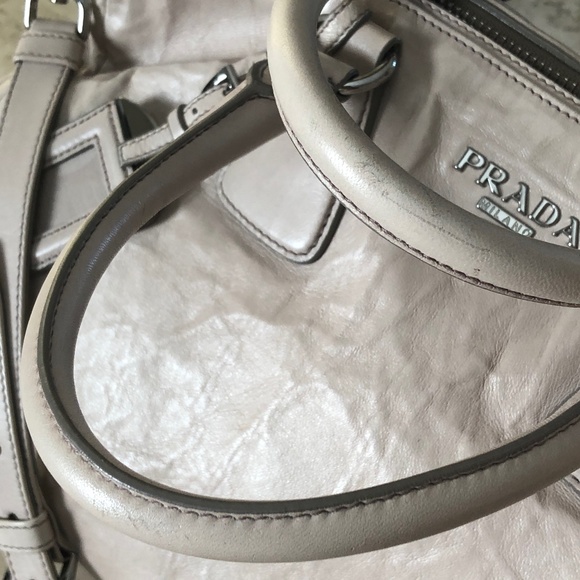 PRADA Nappa Antique Leather Double Zip Convertible Tote Bag - Picture 7 of 17